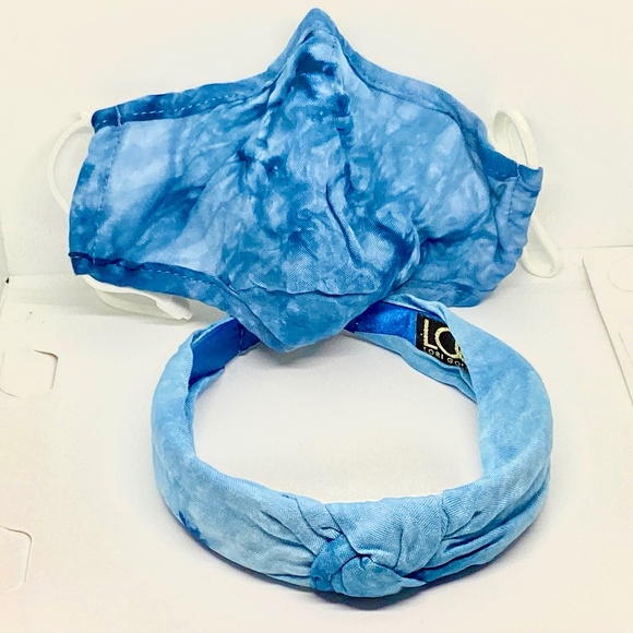 $18 LOGO by Lori Goldstein Lace Face Covering & Headband Set - Picture 1 of 13